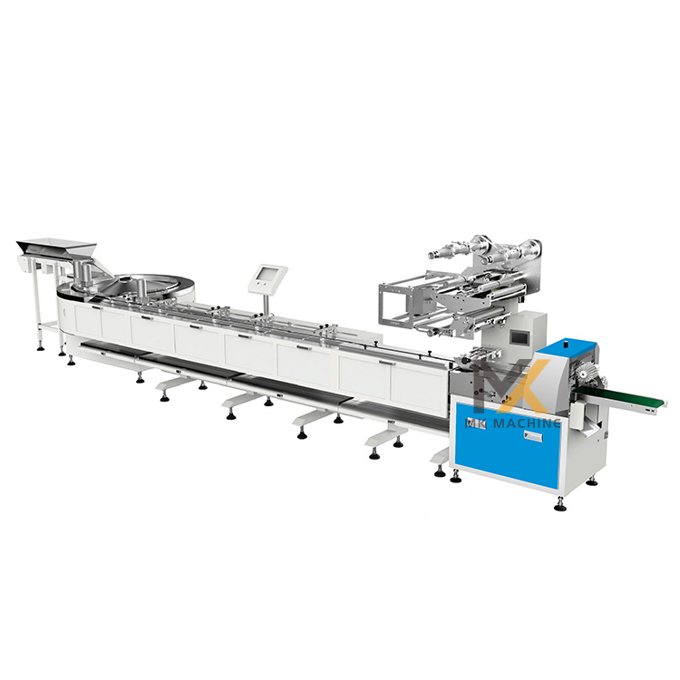 Fully automatic feeding biscuit bread packing machine line